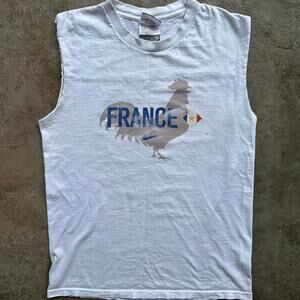 Nike Thierry Henry France Sleeveless White T-Shirt Vintage Made in USA
